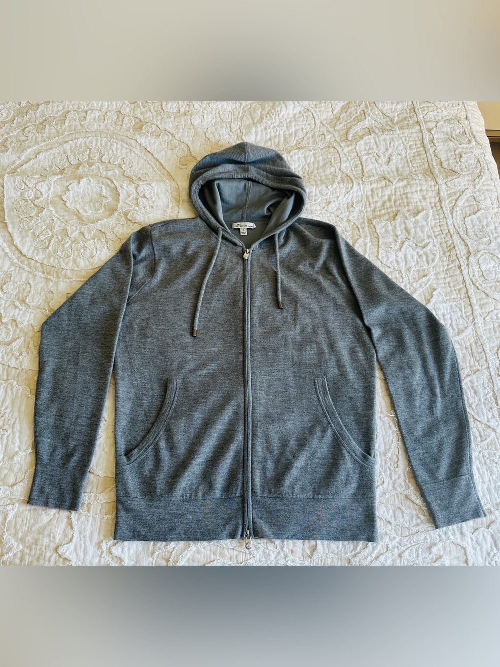 Peter Millar Crown Comfort Hooded Chashmere Jacket Gray Size Medium - Picture 2 of 5